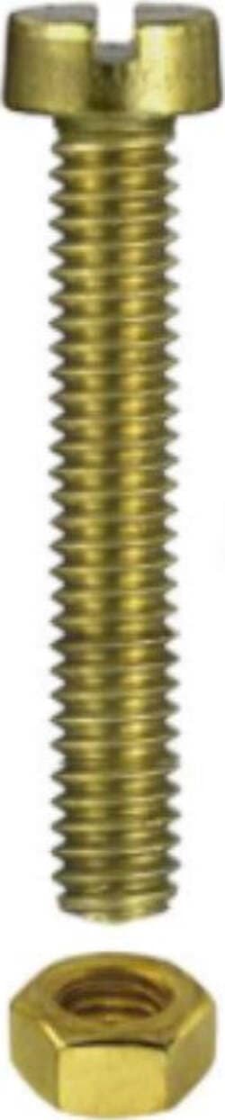 MASIDEF---6-VITI-PER-METALLO-CON-TESTA-CILINDRICA-+-DADO-ESAGONALE---IN-OTTONE-5X16MM