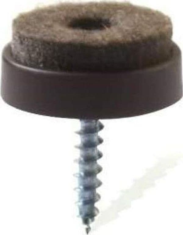 MASIDEF---8-PEZZI---SCIVOLI-IN-FELTRO-TONDI-CON-VITE-Ø20MM---COLORE-MARRONE