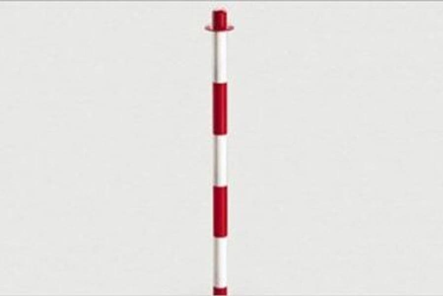 MASIDEF---COLONNINA-COMPLETA-IN-PLASTICA-PER-CATENA-SEGNALETICA---SENZA-BASE---COLORE-BIANCO/ROSSO