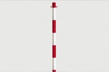 MASIDEF---COLONNINA-COMPLETA-IN-PLASTICA-PER-CATENA-SEGNALETICA---SENZA-BASE---COLORE-BIANCO/ROSSO