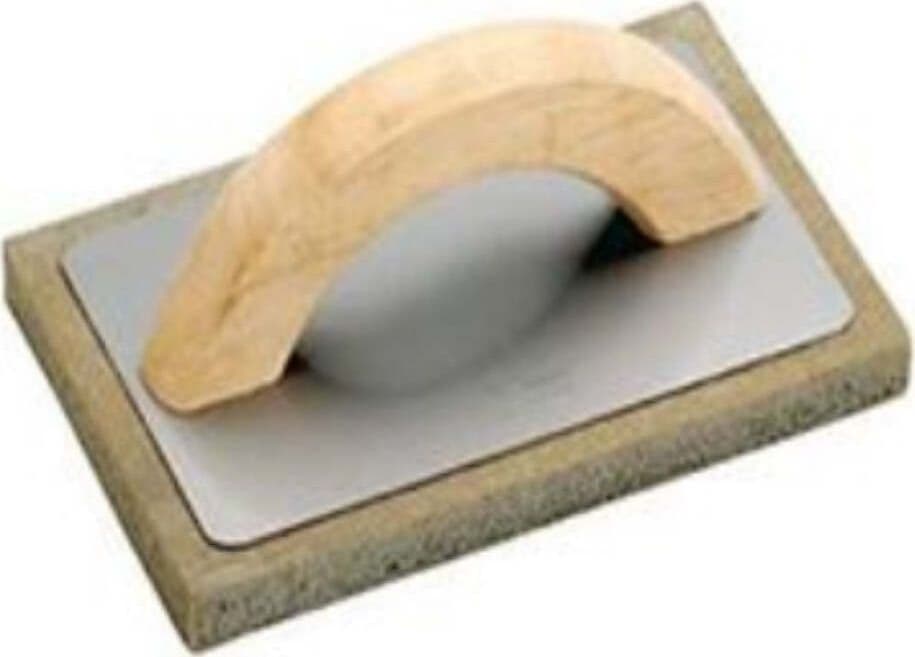 MASIDEF---FRATTAZZO-IN-ACCIAIO-INOX-CON GOMMAPIUMA-GRIGIA-E-MANICO-IN-LEGNO-14X21MM