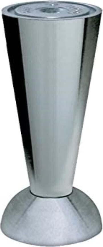 MASIDEF---PIEDINO-IN-METALLO-REGOLABILE-CON-BASE-BOMBATA---Ø45MM-H.130MM---FINITURA-CROMATA
