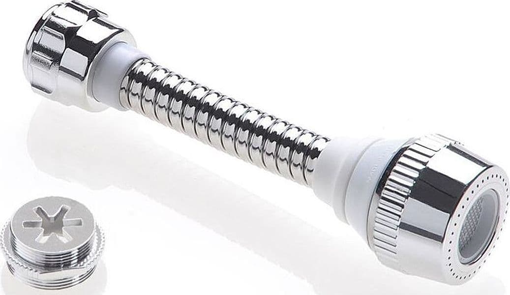 MASIDEF-AQUAE-T307892--ROMPIGETTO-CON-TUBO-FLEX-CROMATO-BIANCO-CON-ADATTATORE-MASCHIO/FEMMINA