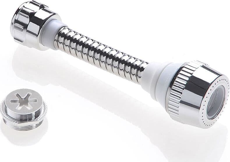 MASIDEF-AQUAE-T307892--ROMPIGETTO-CON-TUBO-FLEX-CROMATO-BIANCO-CON-ADATTATORE-MASCHIO/FEMMINA