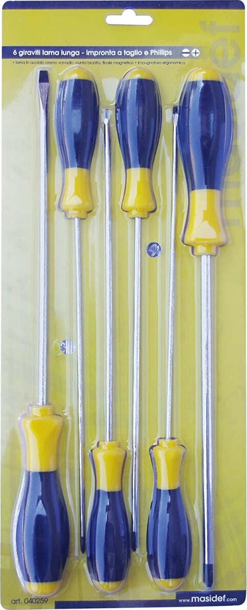 MASIDEF--SET-6-GIRAVITI-LAMA-LUNGA-IMPRONTA-A-TAGLIO-E-PHILIPS