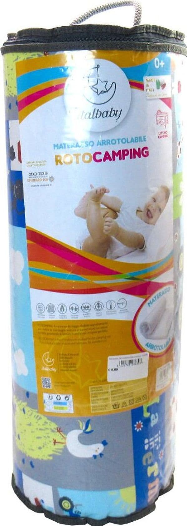 Materassino Arrotolabile 60x150x5 da Campeggio per Bambini 100% Cotone Italbaby in Tappetini gioco e palestrine 85cento.it - Potenza, commercioVirtuoso.it