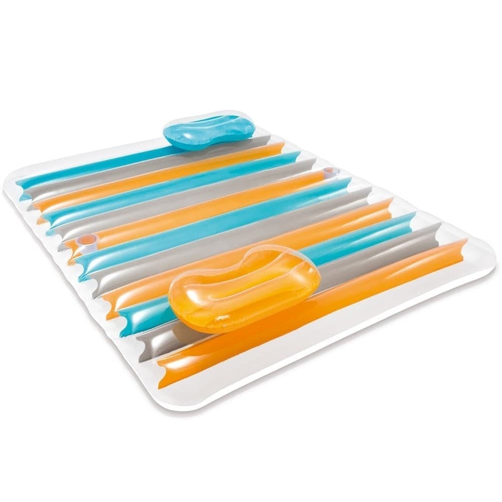 Materassino-Gonfiabile-2-Posti-Con-Doppio-Cuscino-198-X-160-Cm-Multicolor