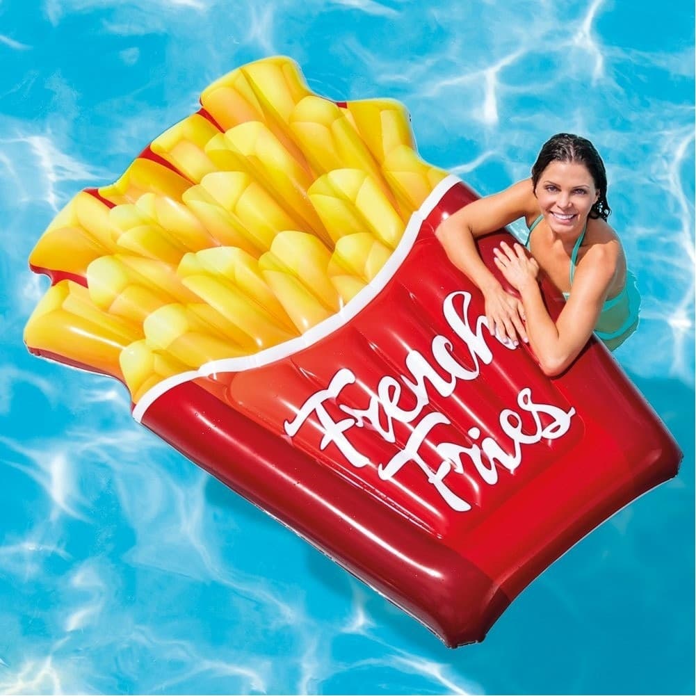 Materassino-Isola-Gonfiabile-Stampa-Patatine-In-Pvc-Mare-Piscina-175-X-132-Cm