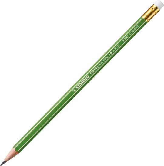 Matita in grafite Greengraph - gradazione HB - con gommino - Stabilo - scatola 12 matite Cancelleria e prodotti per ufficio/Penne matite scrittura e correzione/Matite/Matite di legno Eurocartuccia - Pavullo, Commerciovirtuoso.it