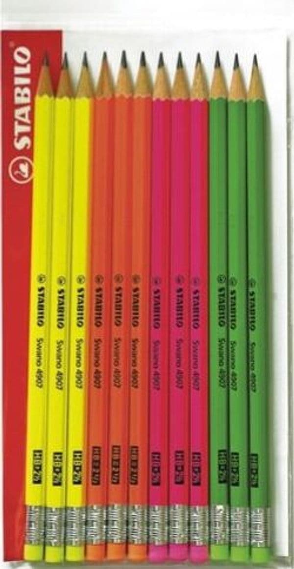 Matita in grafite Swano fluo - gradazione HB - con gommino - fusto in 4 colori fluo - Stabilo - conf. 12 pezzi Cancelleria e prodotti per ufficio/Penne matite scrittura e correzione/Matite/Matite di legno Eurocartuccia - Pavullo, Commerciovirtuoso.it
