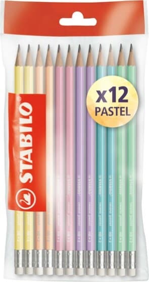 Matita in grafite Swano pastel - gradazione HB - con gommino - fusto in 6 colori pastel - Stabilo - conf. 12 pezzi Cancelleria e prodotti per ufficio/Penne matite scrittura e correzione/Matite/Matite di legno Eurocartuccia - Pavullo, Commerciovirtuoso.it
