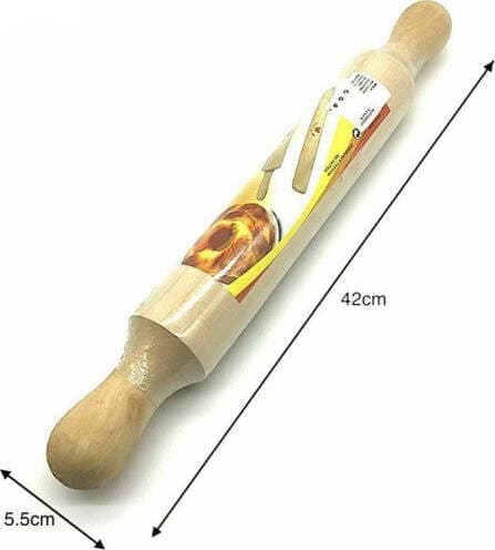 MATTARELLO IN LEGNO STENDE PASTA DOLCI UTENSILE CUCINA LUNGHEZZA 42 CM