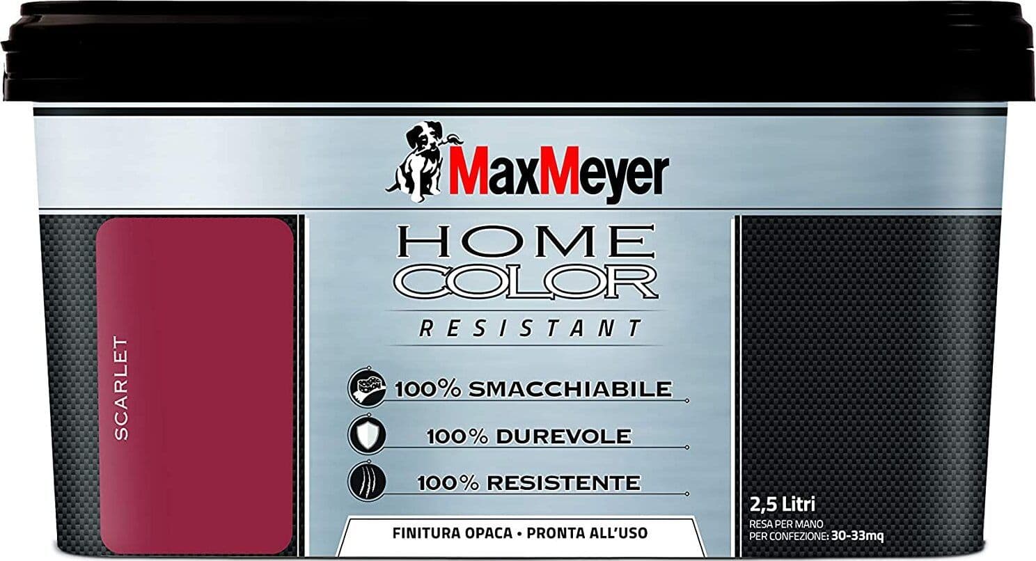 MAX-MEYER---PITTURA-MURALE-DECORATIVA-HOME-COLOR-RESISTANT-2,5-lt-SCARLET