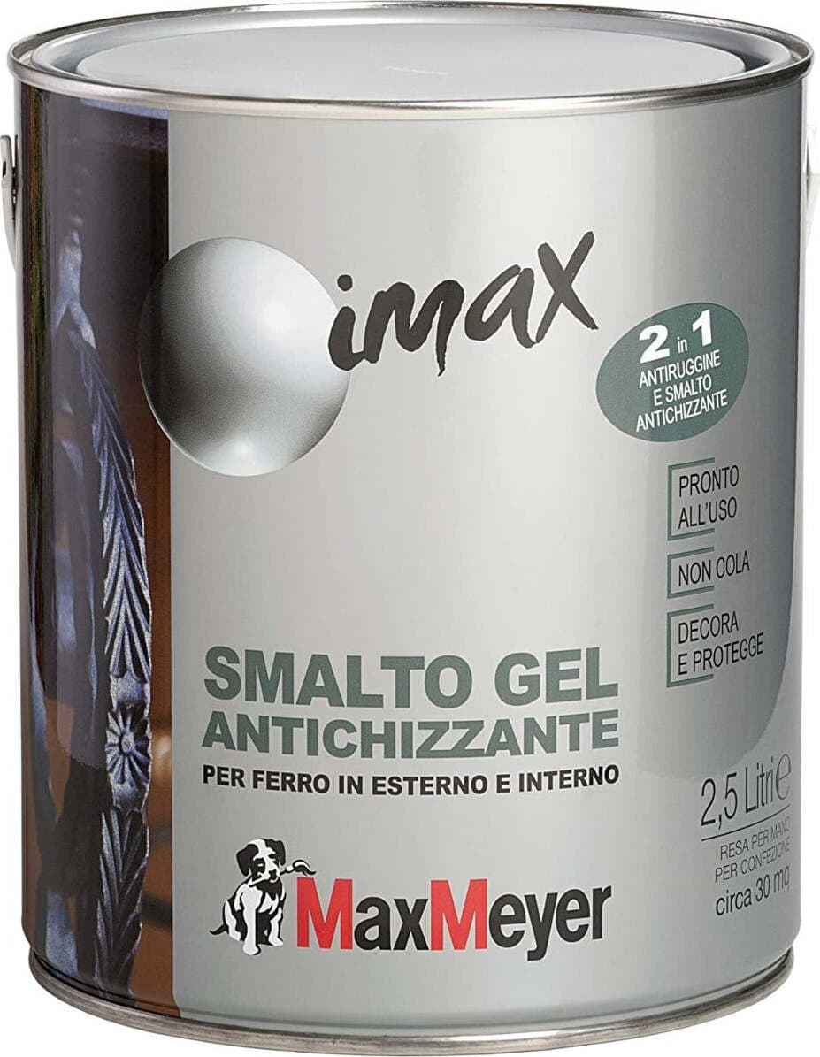 MAX-MEYER---SMALTO-DECORATIVO GEL-ANTICHIZZANTE-GRIGIO-GRANA-GROSSA-LT-2,5