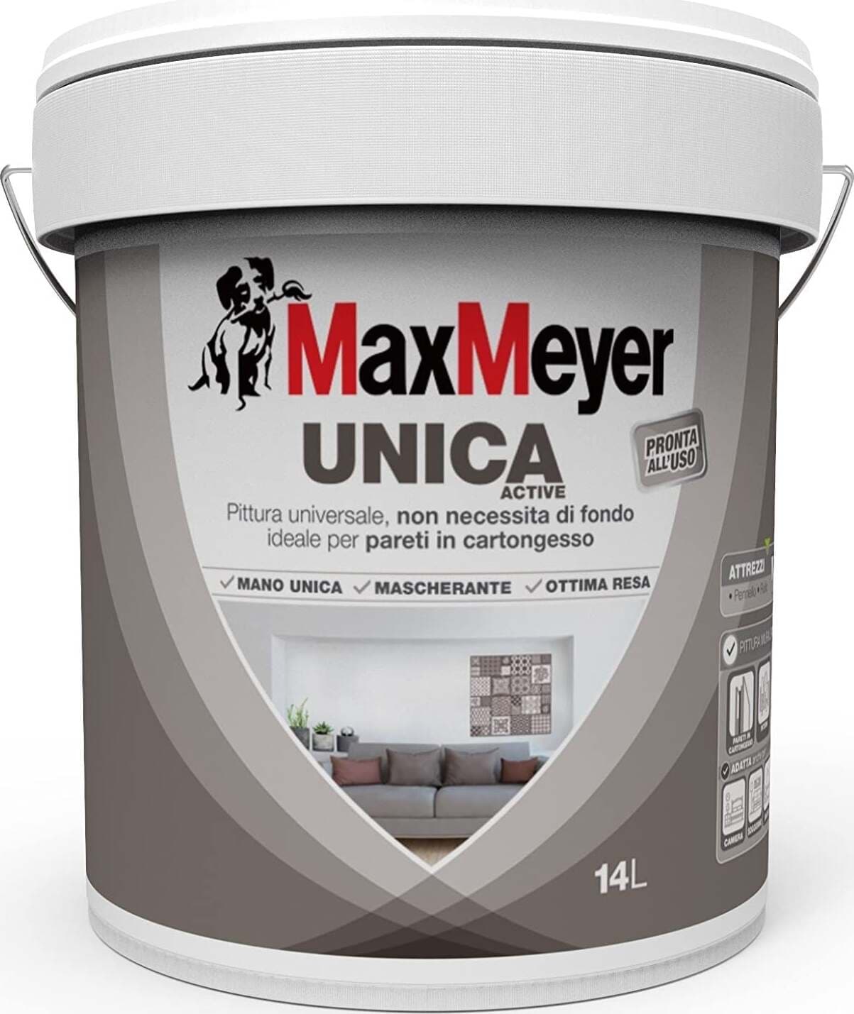 Maxmeyer Pittura Per Interni Pareti E Cartongesso Unica Active Bianco 14 Lt MaxMeyer Pittura per interni per cartongesso Unica Active BIANCO 14 L Fai da te/Pitture trattamenti per pareti e utensili/Vernice e fondo/Pittura per pareti Ferus - Montoro, Commerciovirtuoso.it