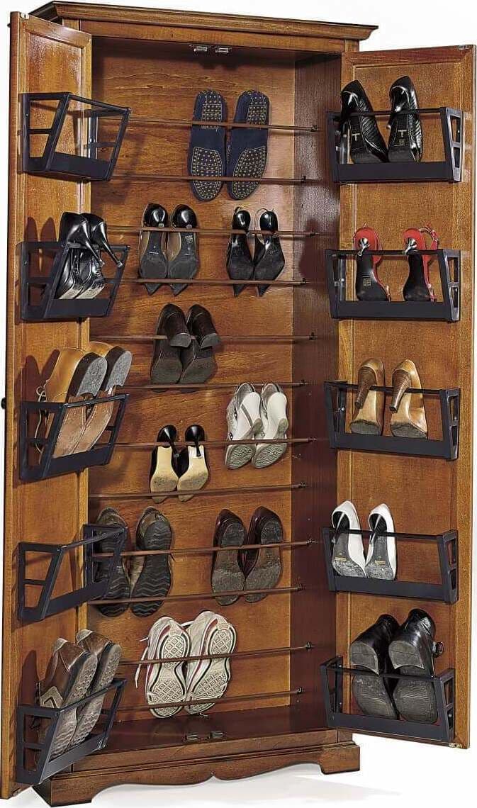 MELODY---scarpiera-in-legno-massello-87x40x192-Tinta-noce-Milani-Home