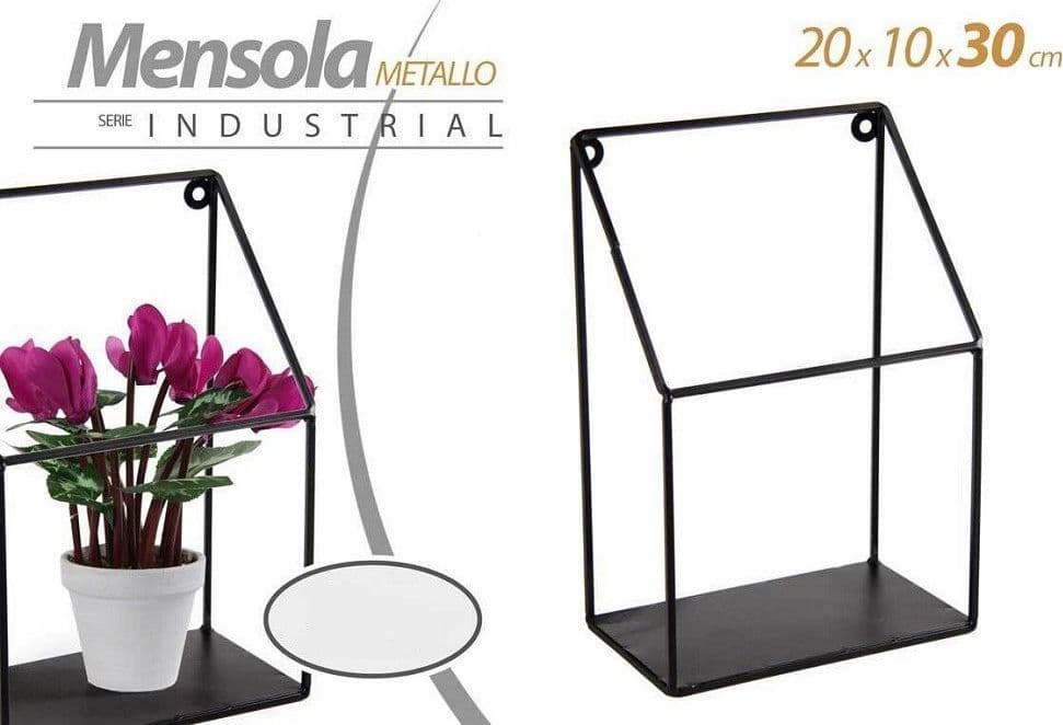 Mensola Bacheca Parete Metallo Classico Moderno Industrial 20x10x30cm Nero 822247 Casa e cucina/Organizzazione interni/Porta oggetti cassetti e scaffali/Mensole da muro Trade Shop italia - Napoli, Commerciovirtuoso.it