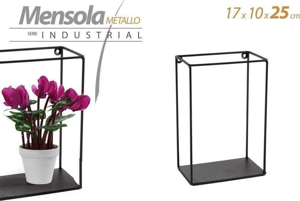 Mensola Bacheca Parete Rettangolare In Metallo 17x10x25cm Nero Industrial 822179 Casa e cucina/Organizzazione interni/Porta oggetti cassetti e scaffali/Mensole a cubo da parete Trade Shop italia - Napoli, Commerciovirtuoso.it