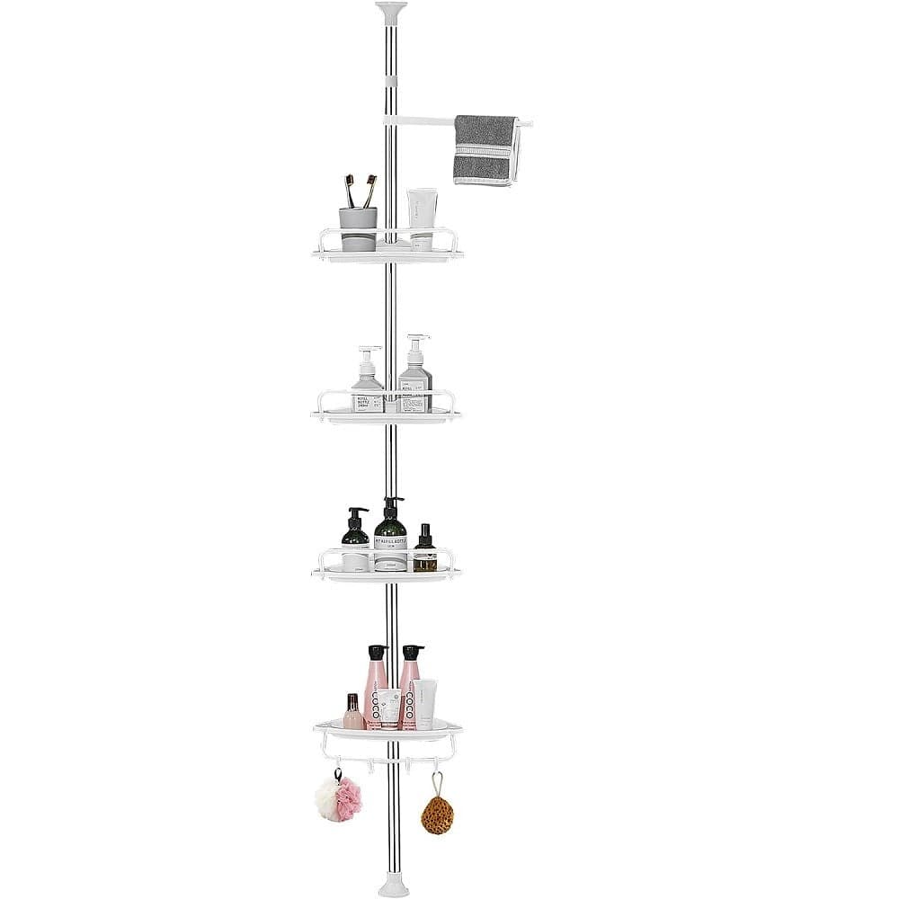 Mensola Doccia Angolare Telescopico Bagno 4 Ripiani 1 Portasciugamani 95-305cm Bianco Casa e cucina/Bagno/Mobili da bagno/Mensole bagno Trade Shop italia - Napoli, Commerciovirtuoso.it