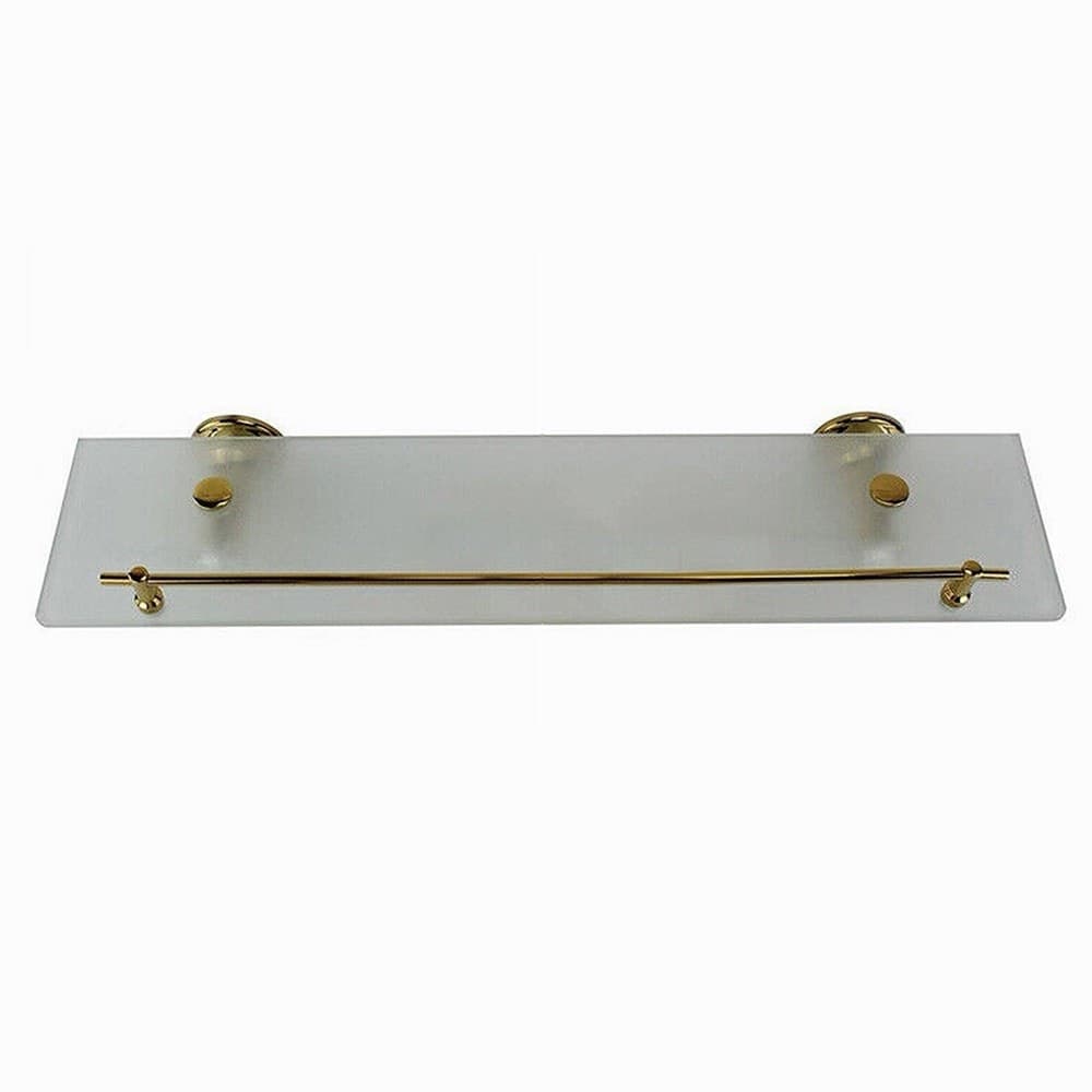 MENSOLA IN VETRO SATINATO BAGNO CON REGGIMENSOLA ACCIAIO CROMATO MURO ORO 59430 in Mensole bagno Trade Shop italia - Napoli, commercioVirtuoso.it