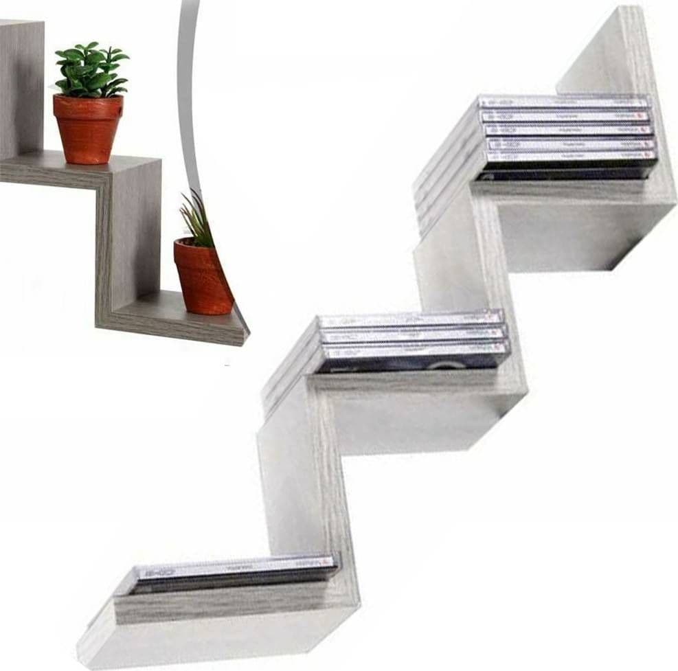 Mensola Parete Moderna Design Zig Zag Mensole Muro Scaffale 3 Ripiani Bianco Casa, arredamento e bricolage > Arredamento > Mobili e Accessori Trade Shop italia - Napoli, Commerciovirtuoso.it