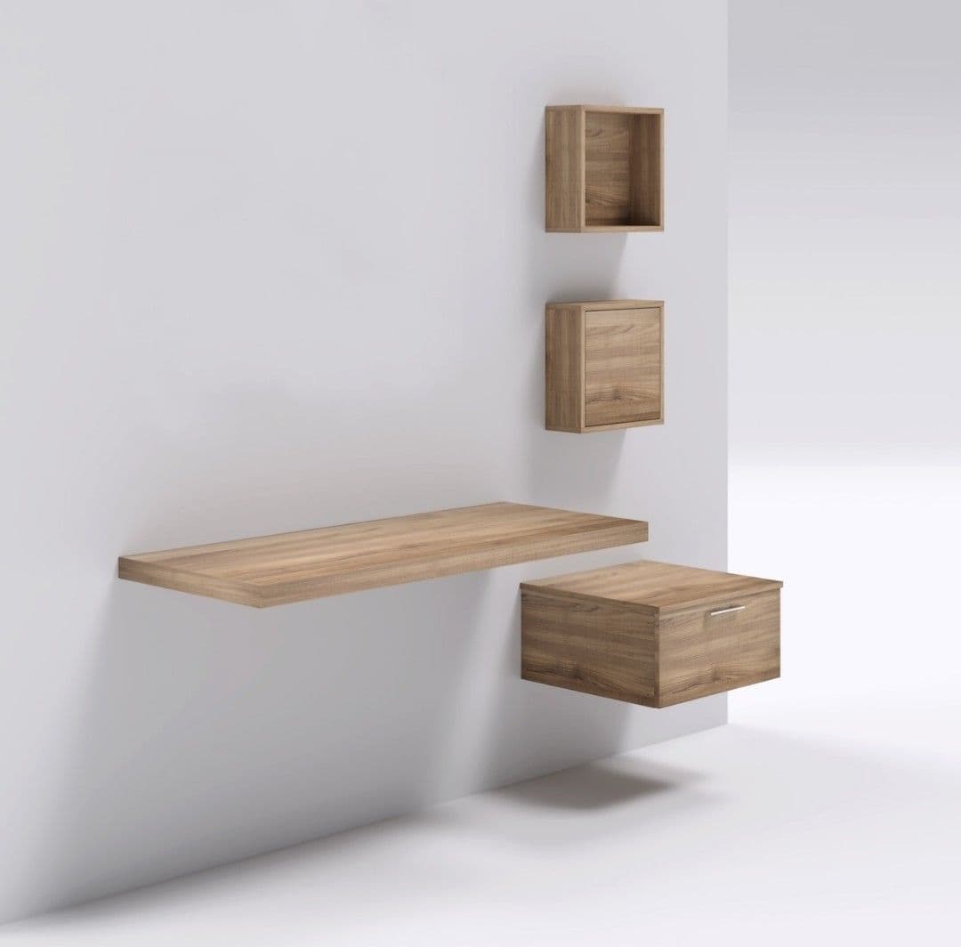 Mensolone in laminato sospeso per lavabi cassettiera pensili Noce Tranche Casa e cucina/Bagno/Mobili da bagno/Mobiletti con lavabo Ogomondo - Martina Franca, Commerciovirtuoso.it