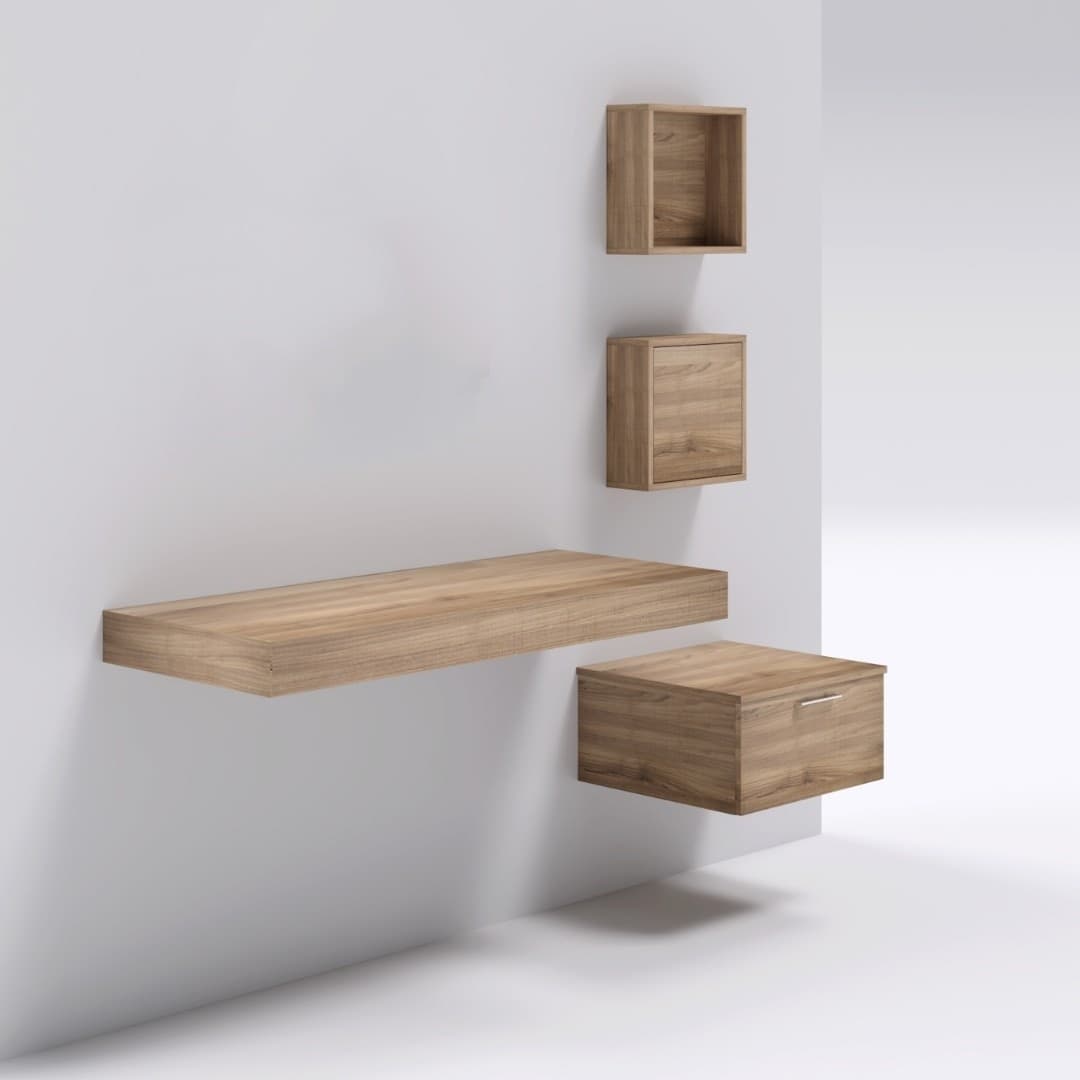Mensolone in laminato sospeso per lavabi cassettiera pensili Noce Tranche Casa e cucina/Bagno/Mobili da bagno/Mobiletti con lavabo Ogomondo - Martina Franca, Commerciovirtuoso.it