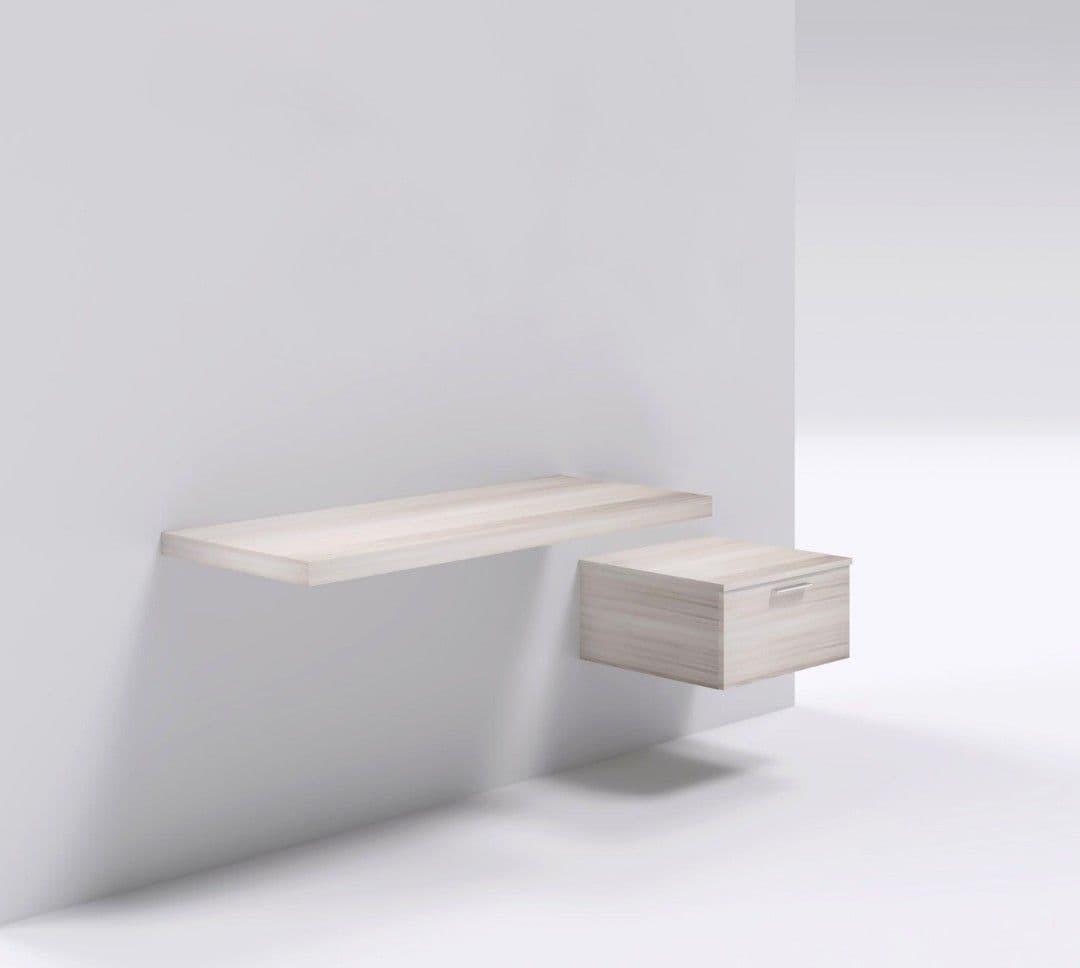 Mensolone in laminato sospeso per lavabi da appoggio e cassettiera Bianco Larice Casa e cucina/Bagno/Mobili da bagno/Mobiletti con lavabo Ogomondo - Martina Franca, Commerciovirtuoso.it