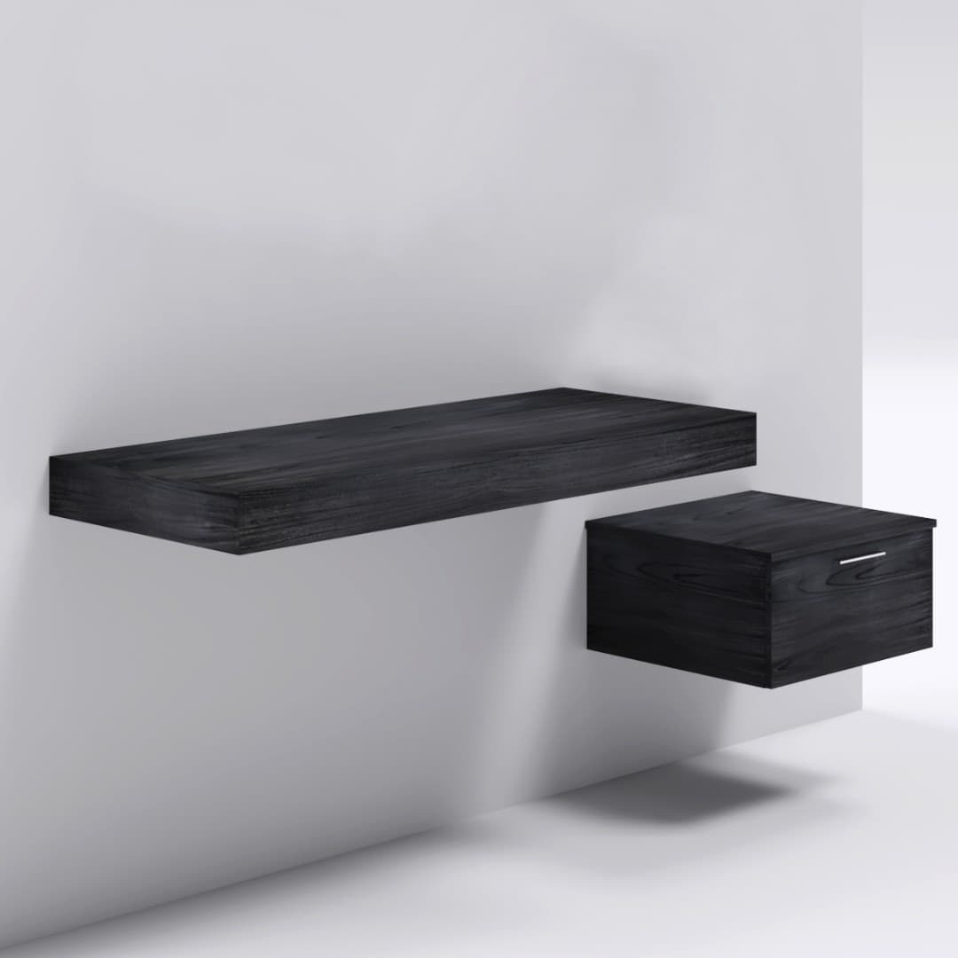 Mensolone in laminato sospeso per lavabi da appoggio e cassettiera Olmo Scuro Casa e cucina/Bagno/Mobili da bagno/Mobiletti con lavabo Ogomondo - Martina Franca, Commerciovirtuoso.it