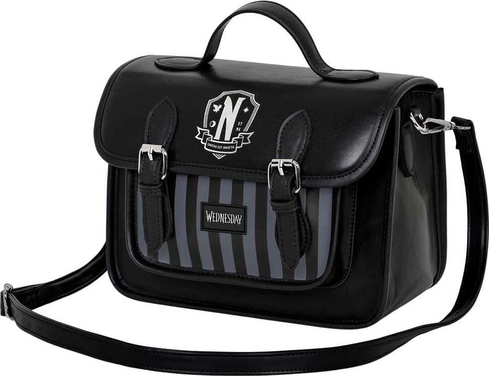 MERCOLEDÌ-NERO-BORSA-A-TRACOLLA-ZAINO-SATCHEL-ADDAMS-ORIGINAL