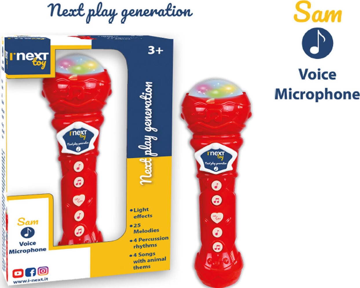 Microfono Karaoke Effetti Luminosi Sam I'Next