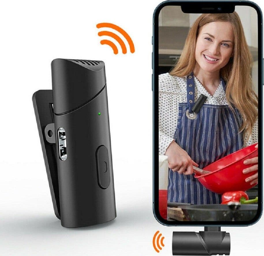 Microfono Wireless 2.4ghz Q-hw66b Clip On Type-c Cellulare Tablet Riduzione Rumore