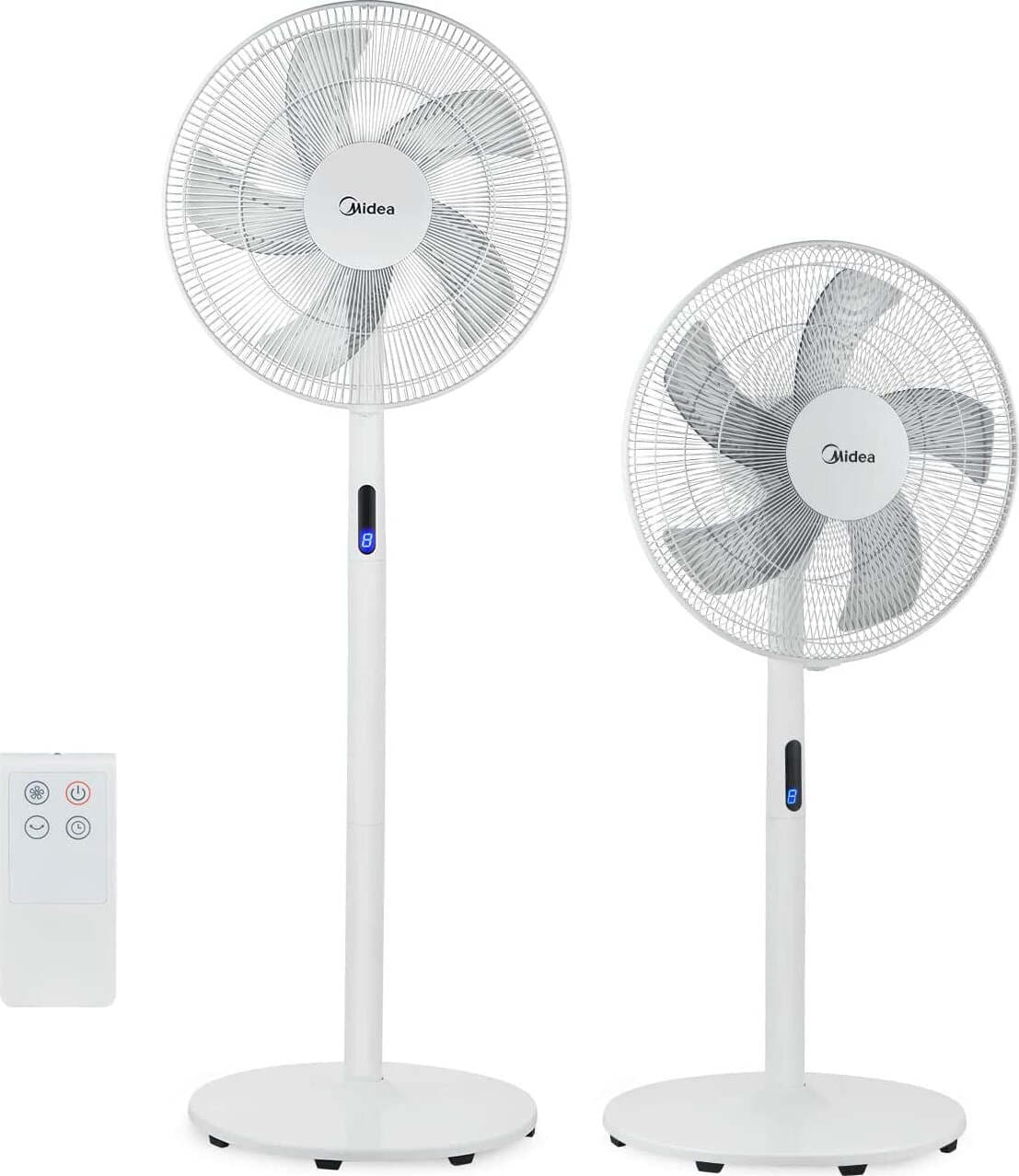 Midea-FS40-18BR-Ventilatore-a-Piantana,-3-in-1-Ventilatore-Silenzioso-38-dB(A)-con-Display-LED,-Telecomando,-Ventola-a-5-pale