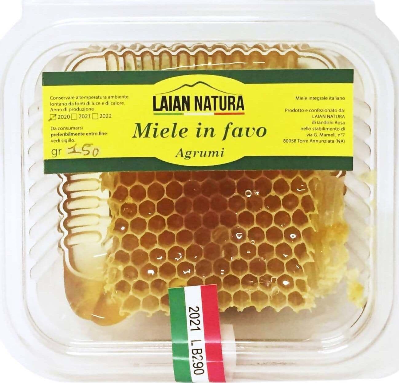 Miele In Favo 170gr. Miele Italiano Puro Grezzo al Naturale Miele in Favo con Polline Propoli e Pappa Reale Miele dolce LAIAN NATURA -Torre Annunziata, Commerciovirtuoso.it