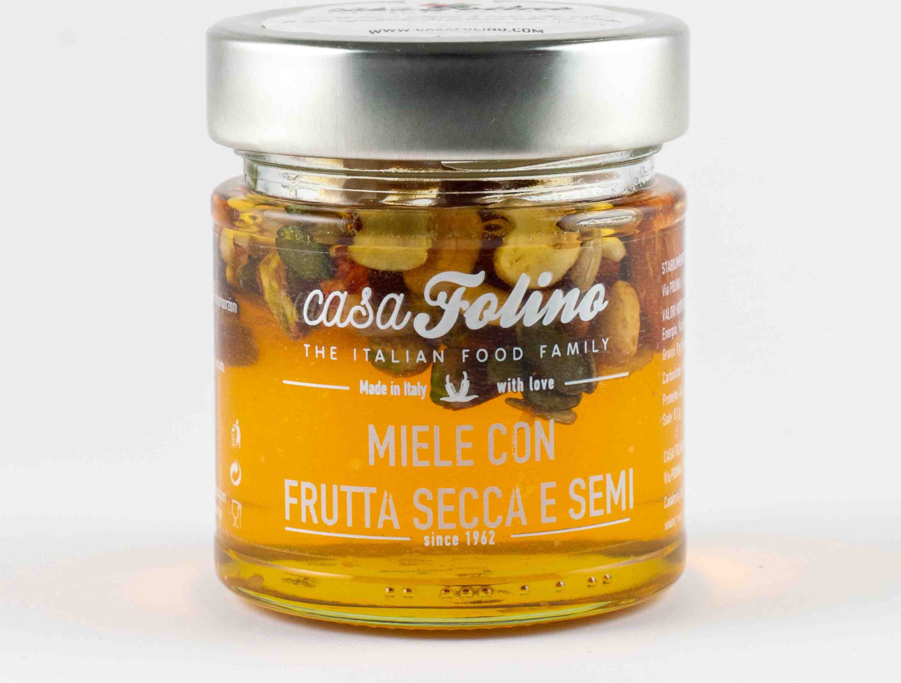Miele Millefiori Con Frutta Secca e Semi 250gr - Casafolino.com