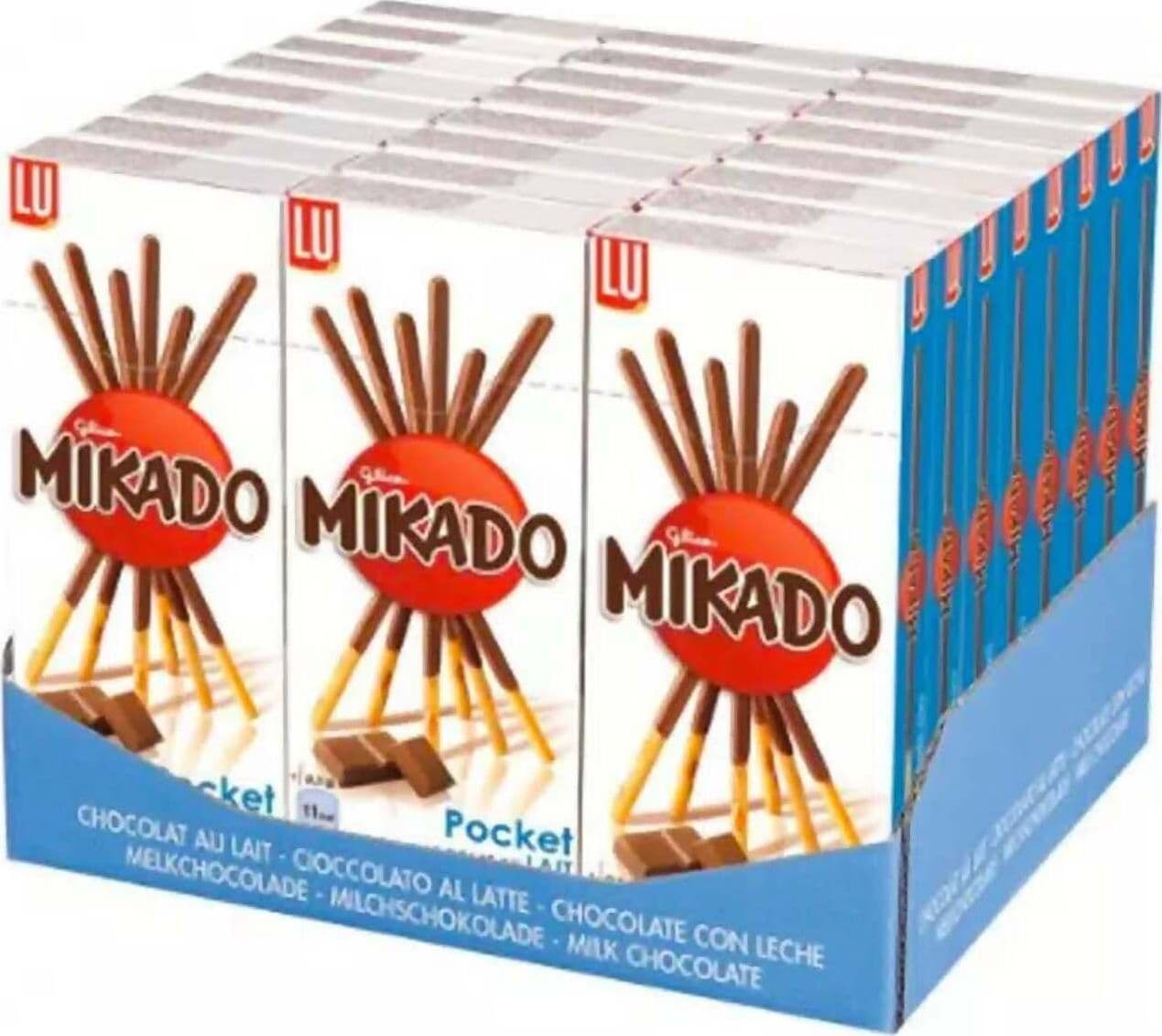Mikado 24x Mikado Pocket Cioccolato Al Latte 39 Gr Confezione 24 Pz