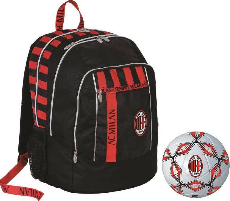 Milan Zaino per La Scuola Bambino E Ragazzo Zaino Advanced Seven Nero Rosso Con Spallacci Regolabili in Zaini per ragazzi Cartolibreria La Fenice - Spadafora, commercioVirtuoso.it
