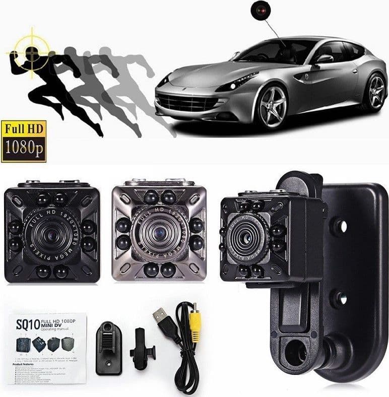 MINI DV TELECAMERA SPY CAM VIDEOCAMERA INFRAROSSI SQ10 FULL HD 1920x1080 360°