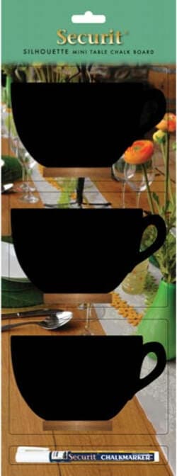 Mini lavagna segnaposto Silhouette - 13 5x9 3 cm - forma tazza - Securit - conf. 3 pezzi Cancelleria e prodotti per ufficio/Archivio ufficio e accessori per scrivania/Lavagne e bacheche/Lavagne Eurocartuccia - Pavullo, Commerciovirtuoso.it