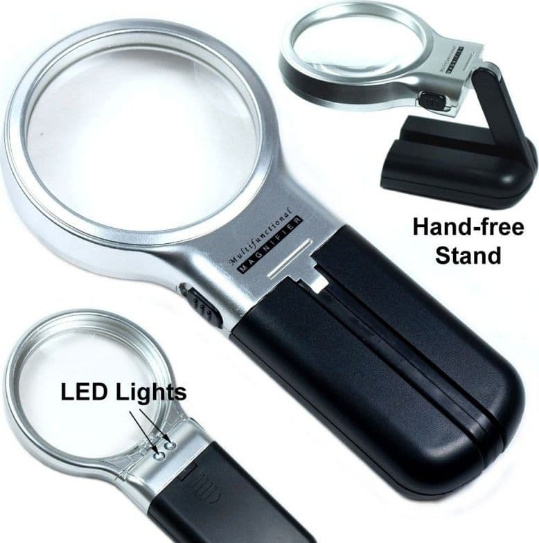 MINI LENTE D'INGRANDIMENTO 3IN1 TASCABILE CON LUCE A LED PIEGHEVOLE LETTURA OROLOGI CIP Trade Shop italia - Napoli, Commerciovirtuoso.it