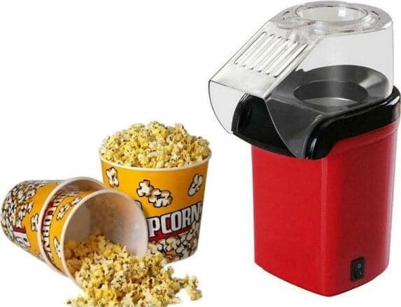 MINI MACCHINA PER POP CORN AD ARIA CALDA 1200W COPERCHIO RIMOVIBILE CON DOSATORE