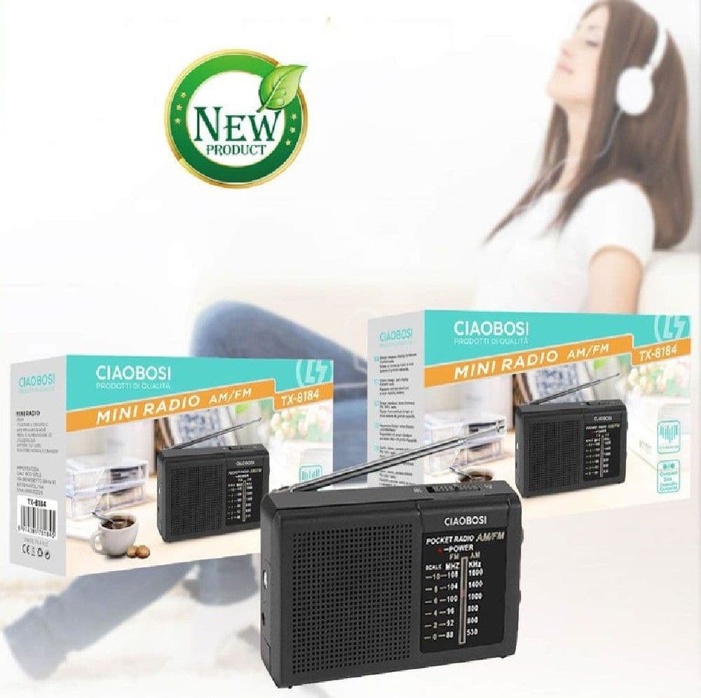 Mini Radio Fm Portatile Tascabile Bande Am Fm Ricevitore Audio Musica Tx-8184 Elettronica/Audio e video portatile/Radio portatili Boombox Trade Shop italia - Napoli, Commerciovirtuoso.it