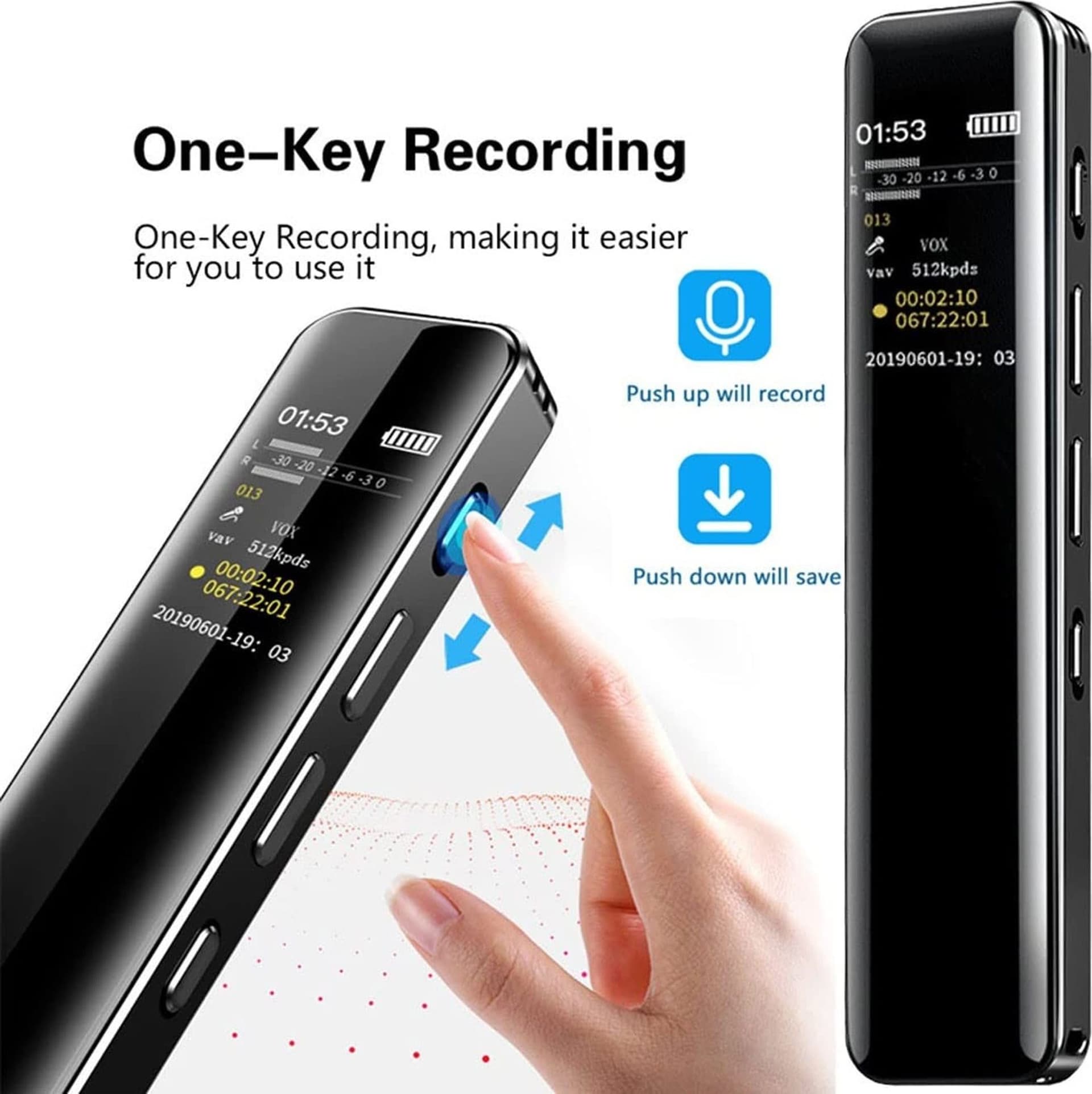 MINI REGISTRATORE VOCALE AUDIO DIGITALE 8GB CON SCHERMO LCD RICARICABILE Q-LC501