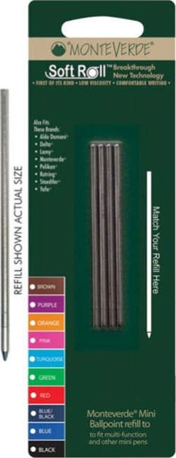 Minirefill per sfera multifunzione - punta media - nero - Monteverde - conf. 4 pezzi Cancelleria e prodotti per ufficio/Penne matite scrittura e correzione/Penne e ricariche/Ricariche penne Eurocartuccia - Pavullo, Commerciovirtuoso.it