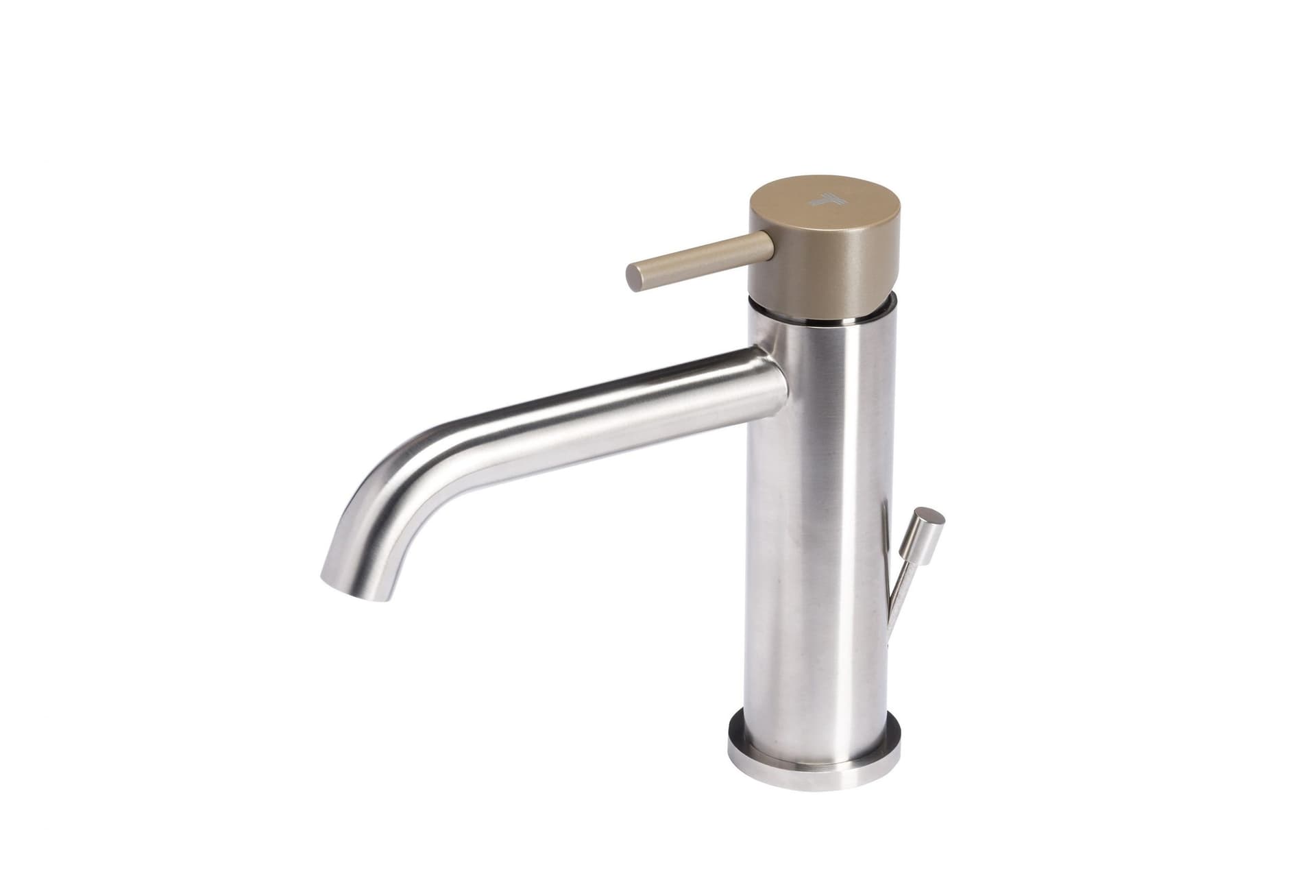 Miscelatore-per-lavabo-con-scarico-e-maniglia-colorata-di-Tubico