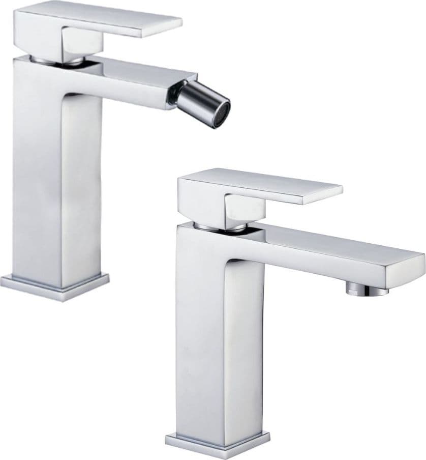 Miscelatore Rubinetto Bidet Cromato + Miscelatore Rubinetto Lavabo Cromato Bagno Casa Fai da te/Attrezzature per cucine e bagni/Attrezzature per bagni/Rubinetti per bidet Ogomondo - Martina Franca, Commerciovirtuoso.it