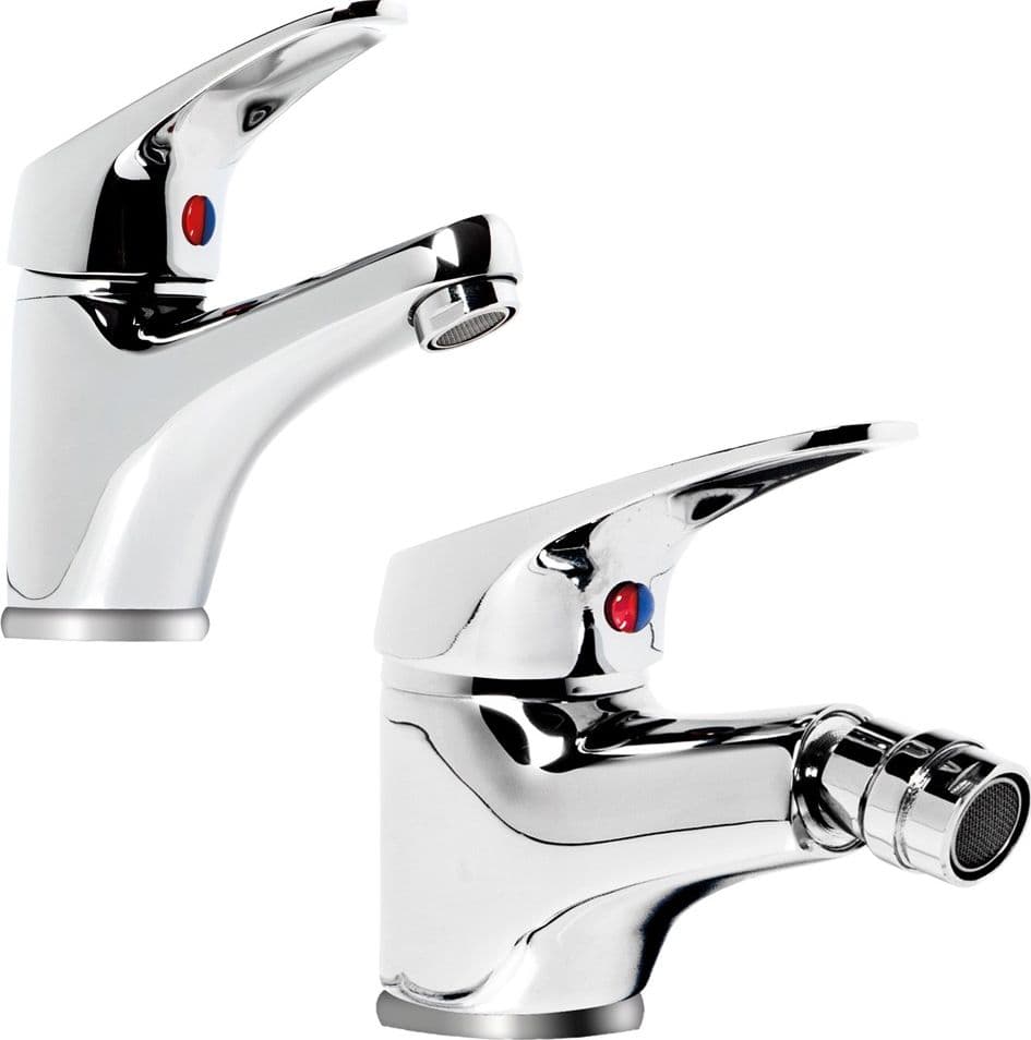 Miscelatore Rubinetto Bidet Cromato + Miscelatore Rubinetto Lavabo Cromato Rubinetteria Bagno Casa Fai da te/Attrezzature per cucine e bagni/Attrezzature per bagni/Rubinetti per lavandini bagno Ogomondo - Martina Franca, Commerciovirtuoso.it