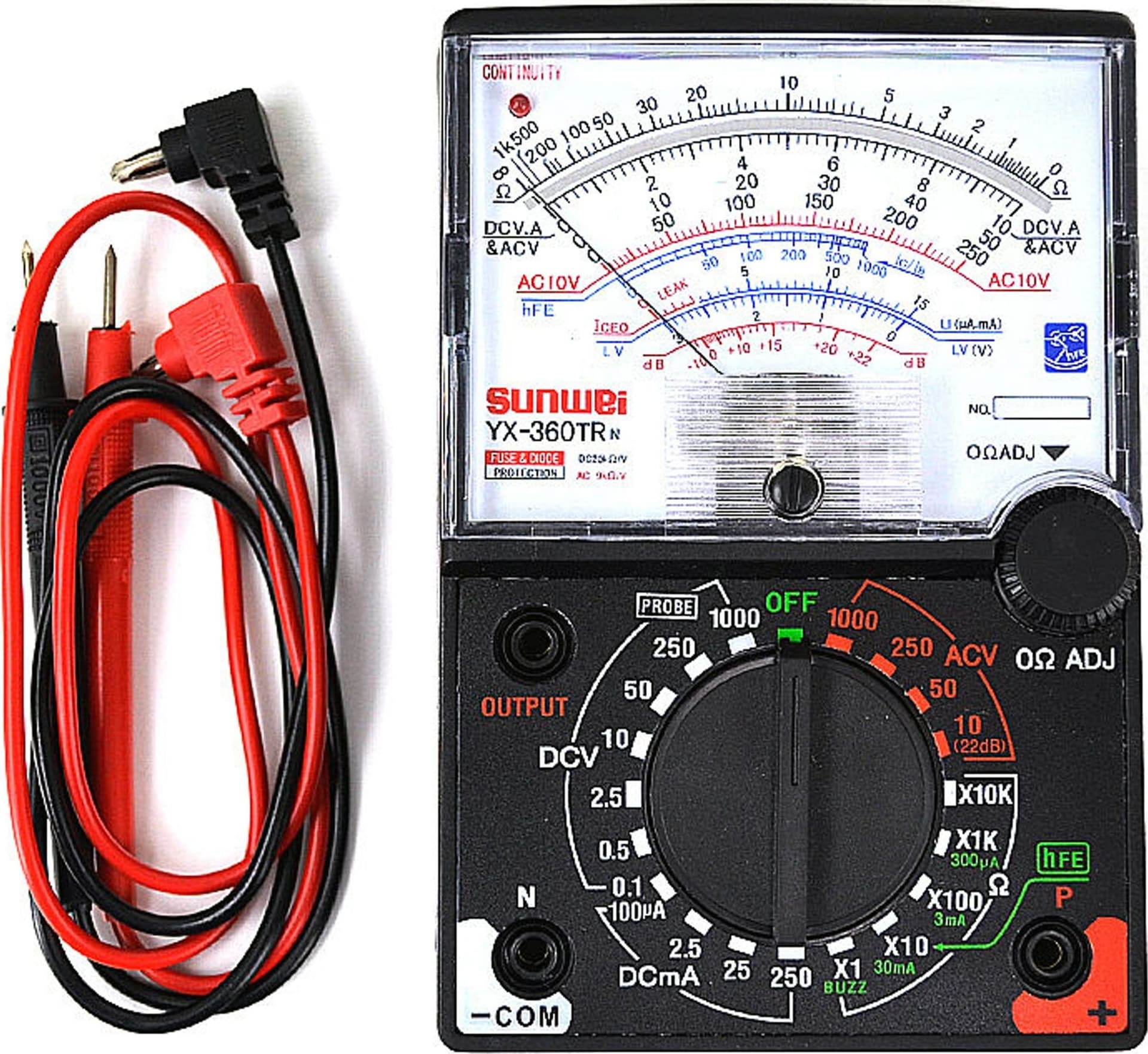 MISURATORE ANALOGICO PORTATILE VOLTMETRO AMPEROMETRO OHMMETRO YX-360TRN