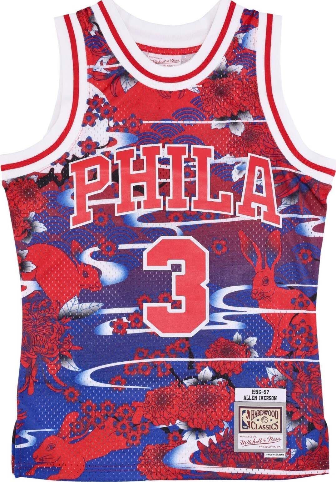 MITCHELL-&-NESS-Canotta-Basket-Uomo-Nba-Ah-Swingman-Jersey-5.0-Hardwood-Classics-1996-No-3-Allen-Iverson-Phi76e-Red/royal-da-uomo