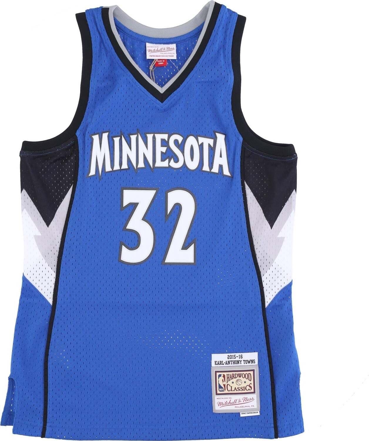 MITCHELL-&-NESS-Canotta-Basket-Uomo-Nba-Road-Jersey-Hardwood-Classics-No-32-Karl-Anthony-Towns-2015-16-Mintim-Original-Team-Colors-da-uomo